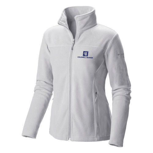 Columbia Womens Full Zip White Fleece Jacket-Framed Vertical Single