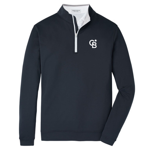 Peter Millar Black Perth Performance 1/4 Zip-Monogram Icon