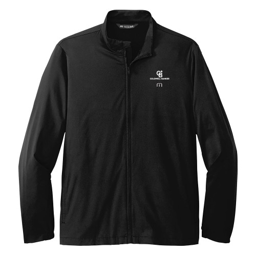 TravisMathew Black Surfside Full Zip Jacket-Monogram Vertical Single