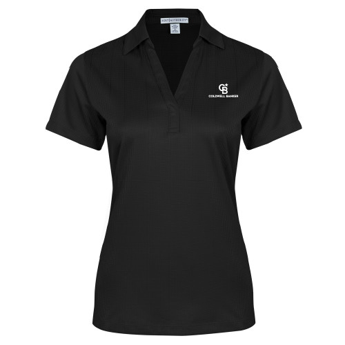 Womens Black Performance Fine Jacquard Polo-Monogram Vertical Single