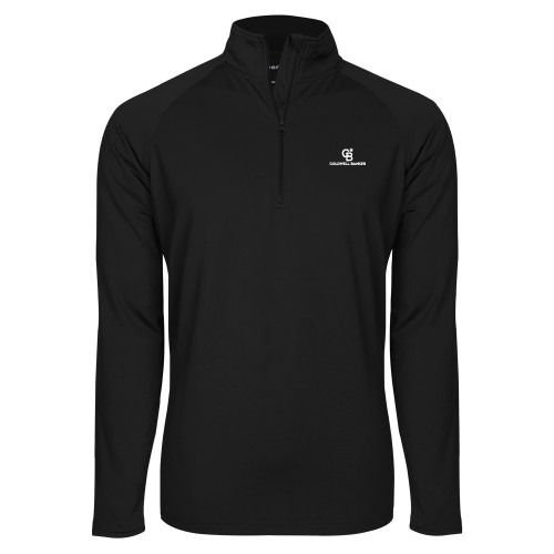 Sport Tek Black Sport Wick Stretch 1/2 Zip Pullover-Monogram Vertical Single
