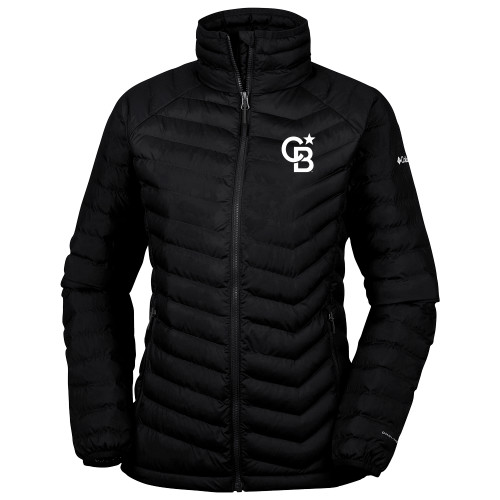 Columbia Womens Black Powder Lite Jacket-Monogram Icon