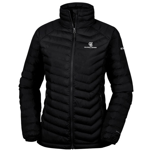 Columbia Womens Black Powder Lite Jacket-Monogram Vertical Single