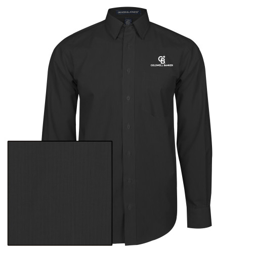 Striped Long Sleeve Button Down Black-Monogram Logo