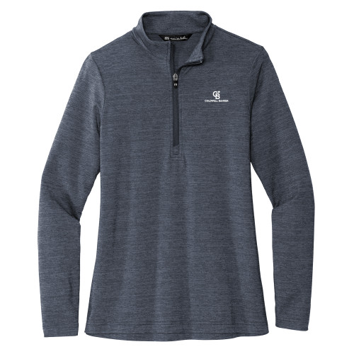 TravisMathew Womens Navy Crestview 1/4 Zip-Monogram Vertical Single