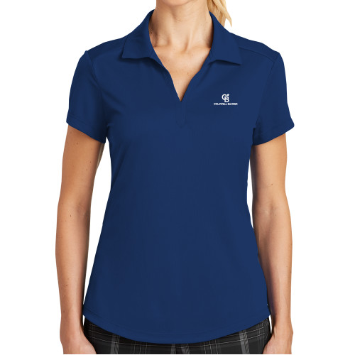 Nike Womens Royal Dri Fit Legacy Polo-Monogram Vertical Single