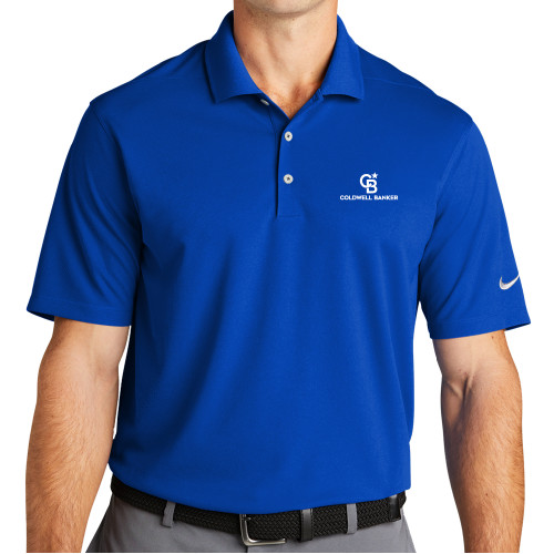 Nike Royal Dri Fit Micro Pique 2.0 Polo-Monogram Vertical Single