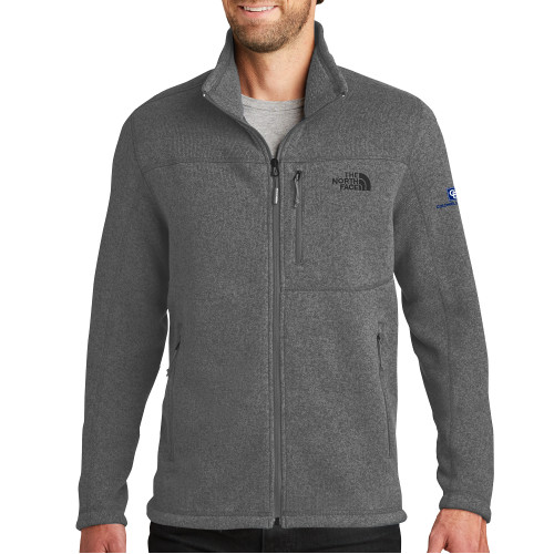 The North Face Grey Heather Fleece Jacket-Framed Vertical Single