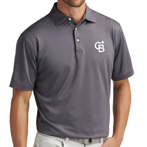 Peter Millar Iron Solid Performance Jersey Polo-Monogram Icon