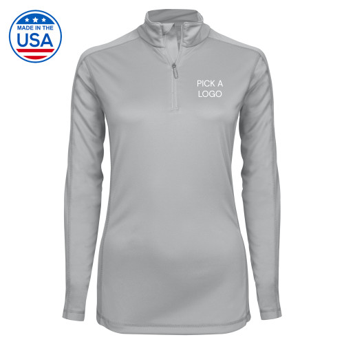 Syntrel Womens Platinum Interlock 1/4 Zip-My Company Logo
