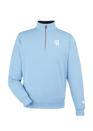 Fairway & Greene Lt Blue Mens Caves Quarter-Zip Tech Pullover-