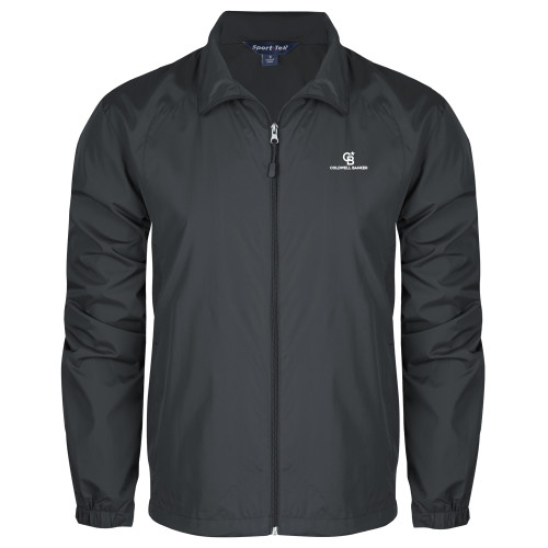 Charcoal Full Zip Wind Jacket-Monogram Vertical Single