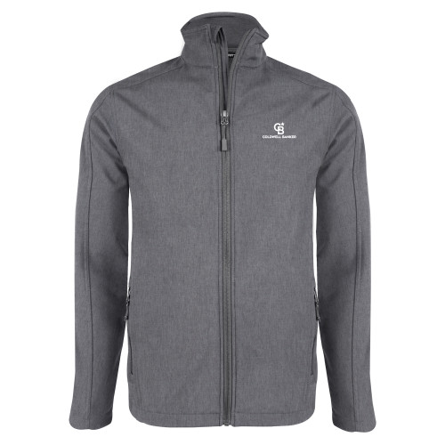 Grey Heather Softshell Jacket-Monogram Vertical Single