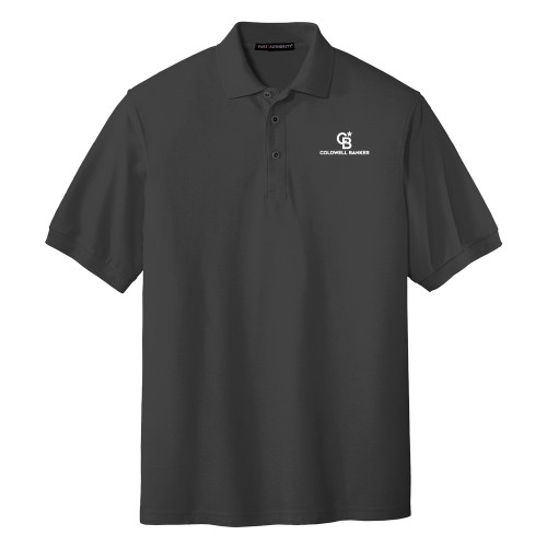 Charcoal Silk Touch Polo-Monogram Vertical Single