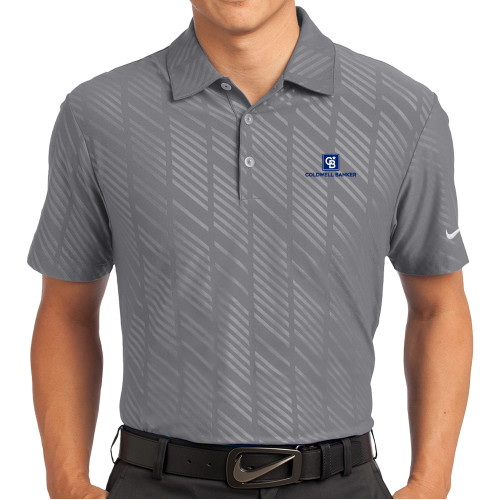 Nike Dri Fit Charcoal Embossed Polo-Framed Vertical Single
