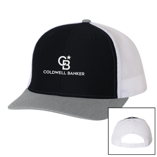 The North Face Navy/White Ultimate Trucker Hat-Monogram Vertical Single