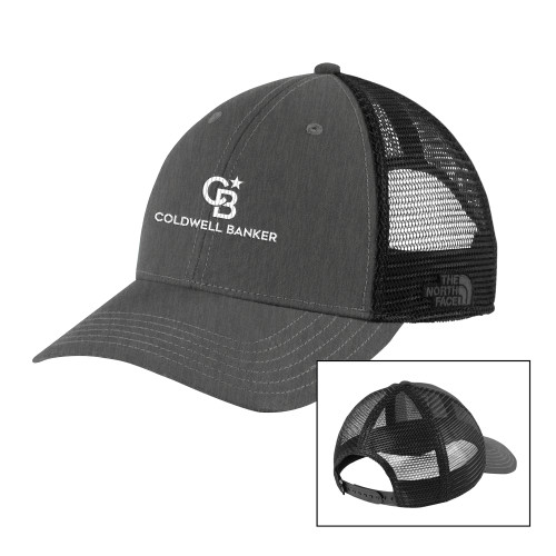 The North Face Grey Heather/Black Ultimate Trucker Hat-Monogram Vertical Single
