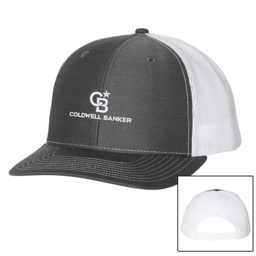 Richardson Charcoal/White Trucker Hat-Monogram Vertical Single