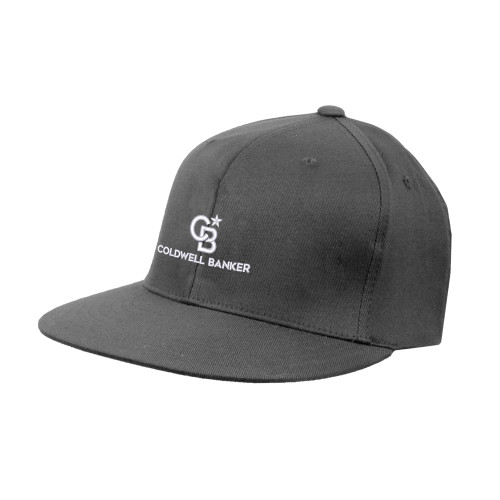 Charcoal Flat Bill Snapback Hat-Monogram Vertical Single