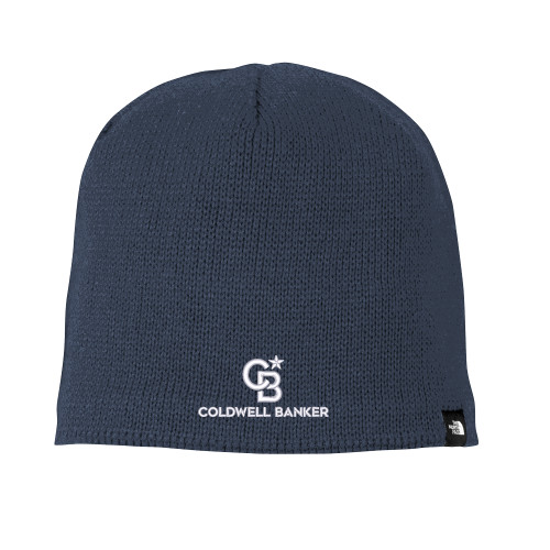 The North Face Steel Blue Mountain Beanie-Monogram Vertical Single