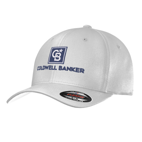 White Flexfit Structured Low Profile Hat-Framed Vertical Single