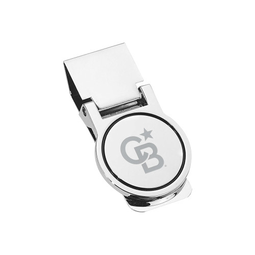 Round Silver Money Clip-Monogram Icon Engraved
