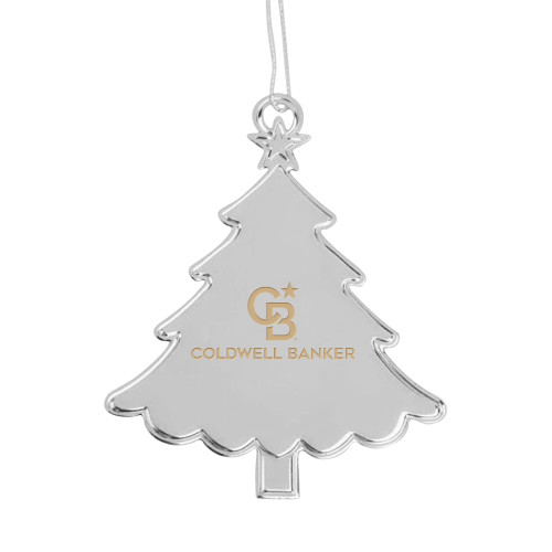 Silver Tree Ornament-Monogram Stacked Single Engraved