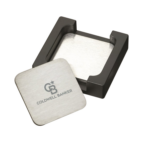 Stainless Steel Coaster Set-Monogram Stacked Single Engraved