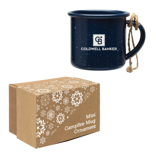 Navy Mini Campfire Mug Ornament-Framed Vertical Single Engraved