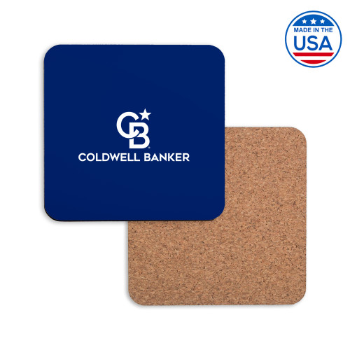 Hardboard Coaster w/Cork Backing-Monogram Vertical Single