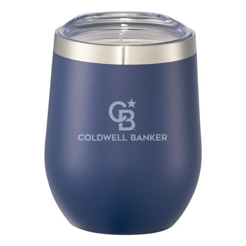 Corzo Vacuum Insulated Navy Cup 12oz-Monogram Stacked Single Engraved