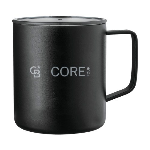 Rover Camp Vacuum Insulated Black Mug 14oz-Core Four Engraved