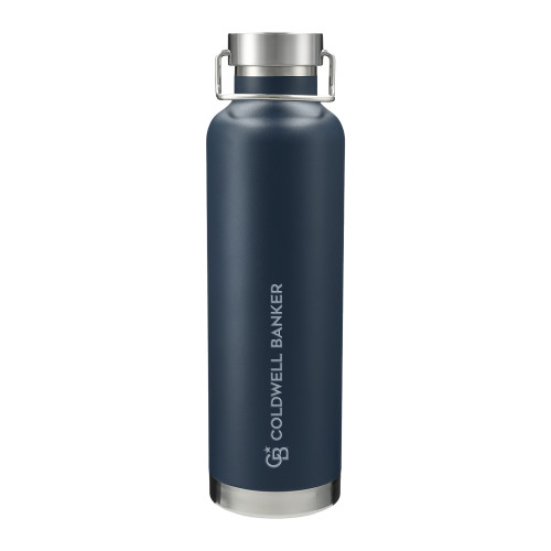 Thor Copper Vacuum Insulated Navy Bottle 32oz-Monogram Horizontal Single Engraved
