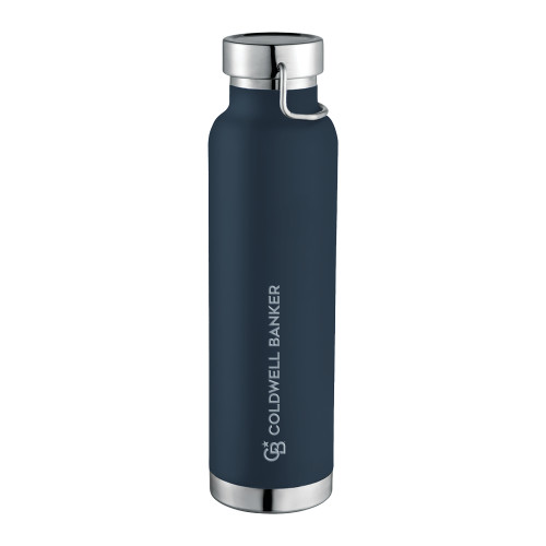 Thor Copper Vacuum Insulated Navy Bottle 22oz-Monogram Horizontal Single Engraved