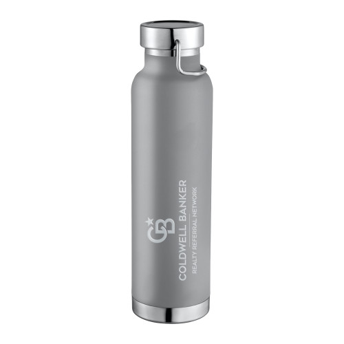 Thor Copper Vacuum Insulated Grey Bottle 22oz-Realty Referral Network Framed Vertical Engraved