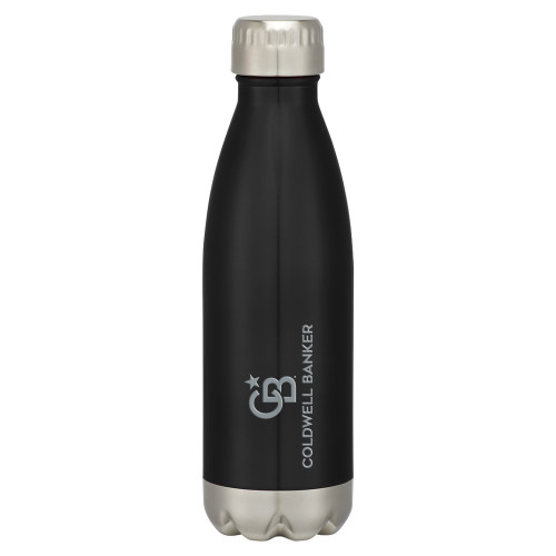 Swig Stainless Steel Black Bottle 16oz-Monogram Stacked Single Engraved