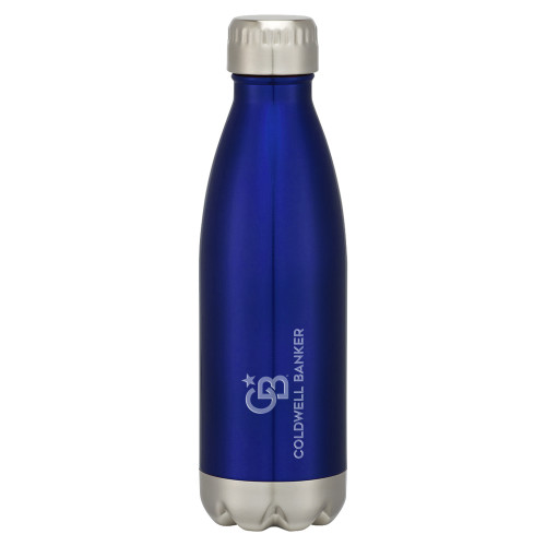 Swig Stainless Steel Blue Bottle 16oz-Monogram Stacked Single Engraved
