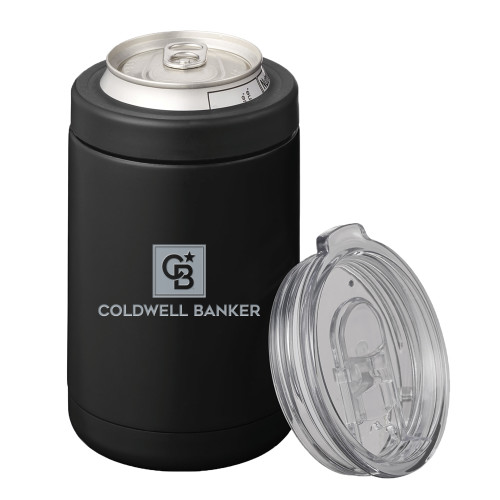 2 in 1 Black Can Cooler Tumbler 12oz-Framed Vertical Single Engraved