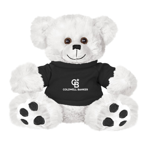 Plush Big Paw 8 1/2 inch White Bear w/Black Shirt-Monogram Vertical Single