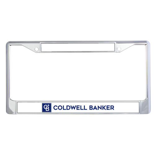 Metal License Plate Frame in Chrome-Framed Horizontal Single