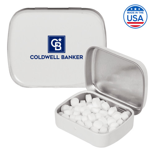 White Rectangular Peppermint Tin-Framed Vertical Single