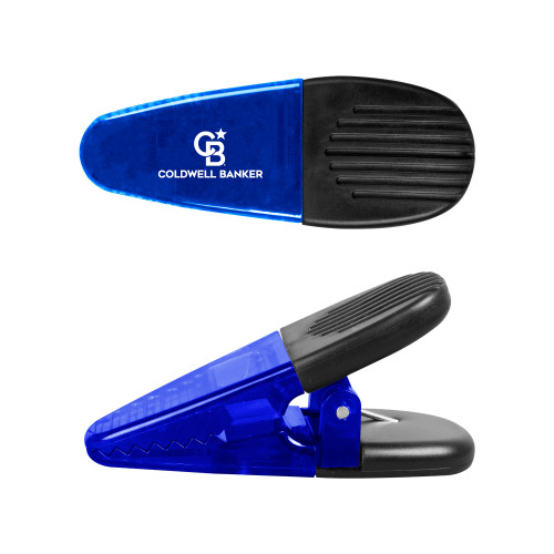 Blue Crocodile Clip/Magnet-Monogram Vertical Single