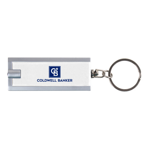 Turbo White Flashlight Key Holder-Framed Vertical Single