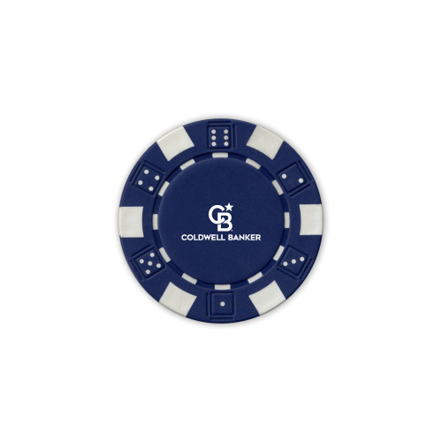 Blue Game Chip-Monogram Vertical Single
