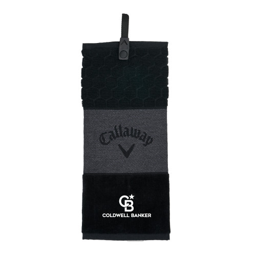 Callaway Black Trifold Towel-Monogram Vertical Single