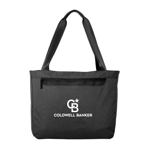 Executive Graphite Heather Laptop Tote-Monogram Vertical Single
