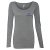 Thumbnail image for  Next Level Womens Heather Grey Triblend Long Sleeve Scoop Tee