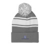 Thumbnail image for  Grey/White Two Tone Knit Pom Beanie w/Cuff