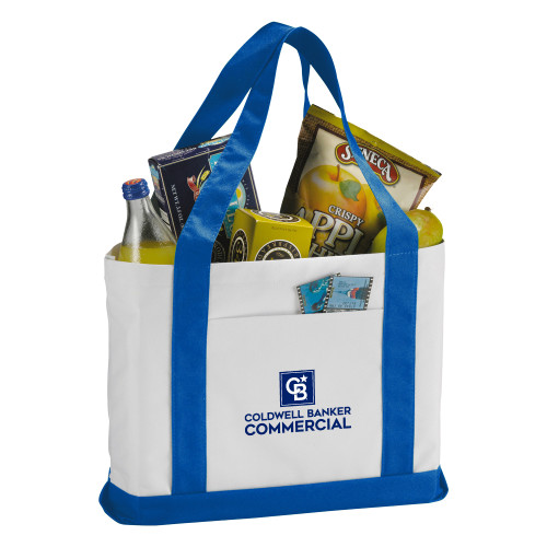 Contender White/Royal Canvas Tote-Coldwell Banker Commercial