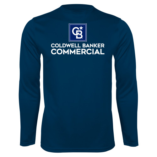 Navy Performance Long Sleeve Shirt-Coldwell Banker Commercial